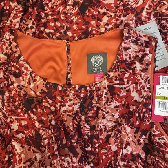 Vince Camuto Dress NWT Size 14 Elegant Ombre Mesh Line Midi Keyhole Neckline - Picture 4 of 8